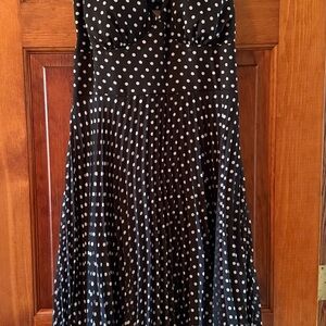 AGB Black and White Polka Dot Halter Dress